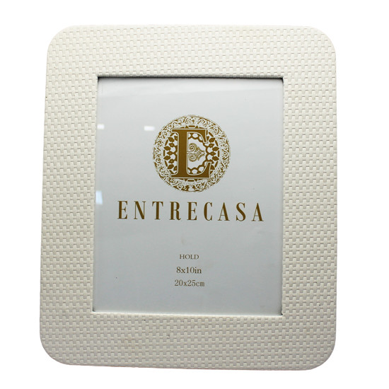 Imagem PORTA-RETRATO DECORATIVO DE MDF OFF WHITE E BORDA TEXTURIZADA 20X25CM - ENTRECASA