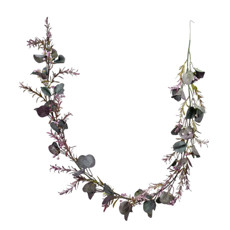 Imagem de FESTÃO DECORATIVO MISTO DE EUCALIPTO E CATTAIL LAVANDA DE PLÁSTICO MOLDÁVEL - GRILLO - Grillo Ltda