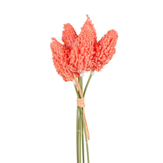 Imagem RAMALHETE DECORATIVO DE CATTAIL LARANJA DE PLÁSTICO MOLDÁVEL 33X10X10CM - GRILLO