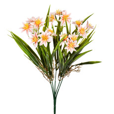 Imagem de BUQUÊ DECORATIVO DE MARGARIDAS SALMÃO DE PLÁSTICO MOLDÁVEL 38X23X23CM - GRILLO - Grillo Ltda