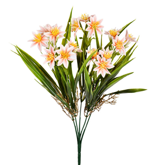 Imagem BUQUÊ DECORATIVO DE MARGARIDAS SALMÃO DE PLÁSTICO MOLDÁVEL 38X23X23CM - GRILLO