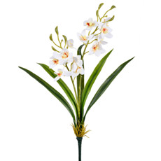 Imagem de HASTE DECORATIVA DE ORQUÍDEA PHALAENOPSIS TOQUE REAL BRANCA DE PLÁSTICO - GRILLO - Grillo Ltda