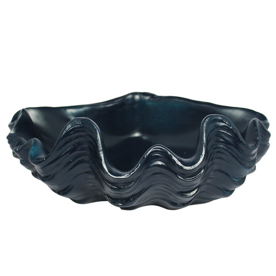 Imagem ENFEITE DE MESA CONCHA AZUL MARINHO DE RESINA 12X33X28CM - ENTRE MARES