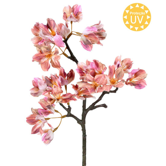 Imagem HASTE DECORATIVA DE VEIGELA ROSA OUTONO DE PLÁSTICO MOLDÁVEL 42X20CM - GRILLO