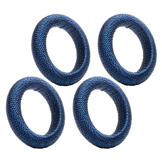 Imagem CONJUNTO 4 ANÉIS PARA GUARDANAPO TRESSÊ AZUL PLÁSTICO 1,5X5,5X5,5CM - LYOR