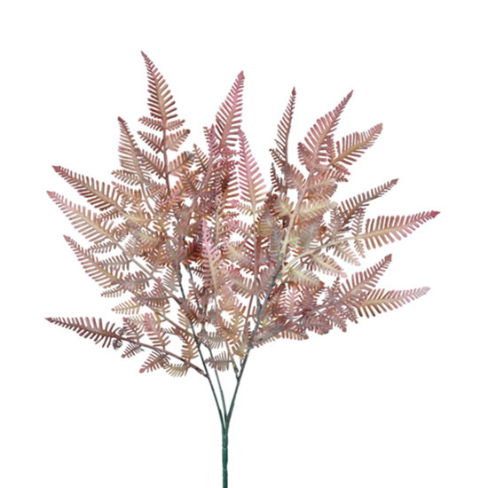 Imagem BUQUÊ DECORATIVO DE SAMAMBAIA SILVESTRE CORAL DE PLÁSTICO MOLDÁVEL 40X25CM - GRILLO