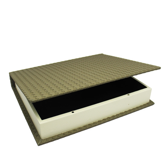 Imagem CAIXA LIVRO DECORATIVA DE MDF TEXTURIZADO CINZA 5X32X27CM - ENTRECASA