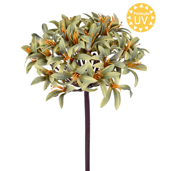 Imagem HASTE DECORATIVA DE AGAPANTHUS VERDE DE PLÁSTICO MOLDÁVEL 80X19CM - GRILLO