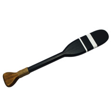 Imagem de REMO PEQUENO AZUL MARINHO E LISTRAS BRANCAS DECORATIVO DE MADEIRA - ENTRE MARES - Entre Mares Ind E Com De Artesanatos Socied Ltda