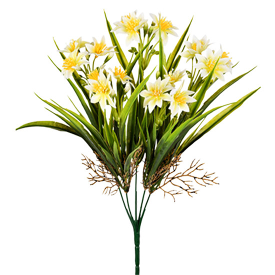 Imagem BUQUÊ DECORATIVO DE MARGARIDAS BRANCAS DE PLÁSTICO MOLDÁVEL 38X23X23CM - GRILLO