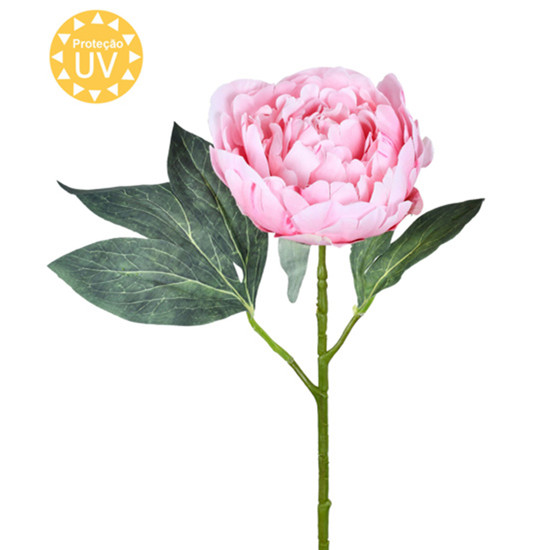 Imagem HASTE DECORATIVA DE PEÔNIA ROSA DE PLÁSTICO MOLDÁVEL 53X21CM - GRILLO