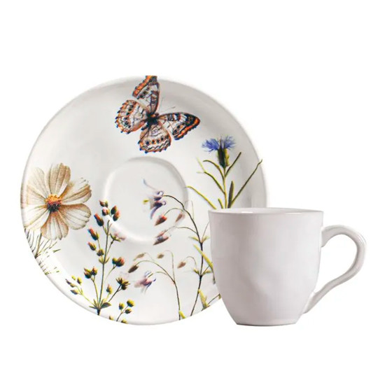 Imagem XÍCARA COM PIRES 170ML BIO ENCANTO EM CERÂMICA 9,5X15,5CM - PORTO BRASIL