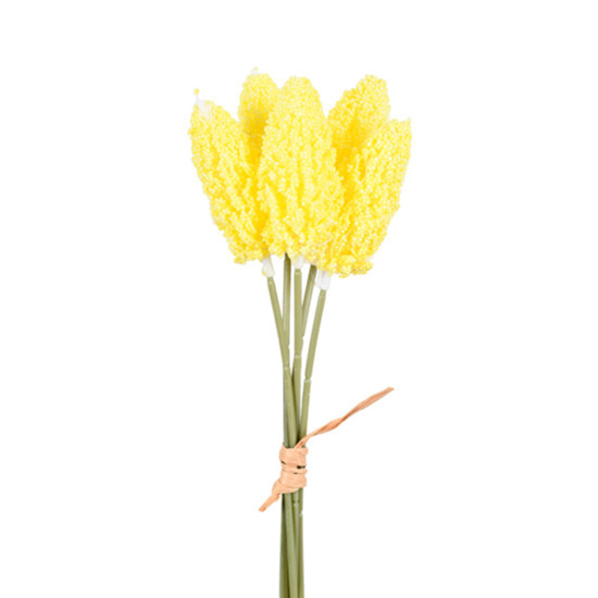 Imagem RAMALHETE DECORATIVO DE CATTAIL AMARELO DE PLÁSTICO MOLDÁVEL 33X10X10CM - GRILLO