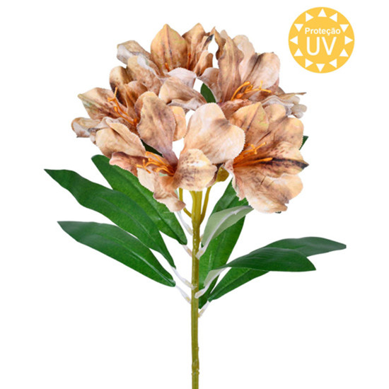 Imagem HASTE DECORATIVA DE LÍRIO PERUANO CAFÉ DE PLÁSTICO MOLDÁVEL 61X15CM - GRILLO