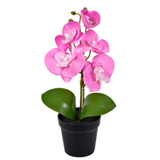 Imagem de ARRANJO DECORATIVO DE ORQUÍDEA ROSA ESCURO DE PLÁSTICO 28X16CM - GRILLO - Grillo Ltda