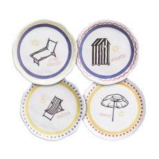 Imagem de CONJUNTO 4 PRATOS PARA S0BREMESA SUMMER DE CERÂMICA 2X20,5X20,5CM - SCALLA CERÂMICA - Scalla Ceramica Artistica Ltda-Epp