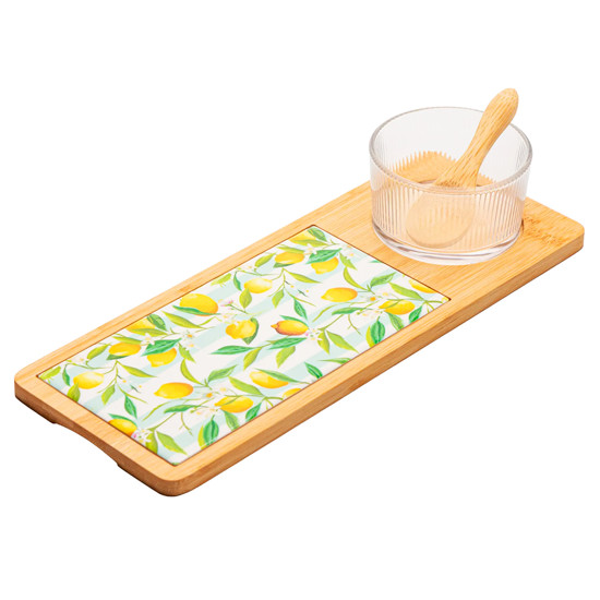 Imagem CONJUNTO SICILIANO 4 PEÇAS PARA SERVIR 32CM X 12CM X 6,5CM BAMBU - LYOR