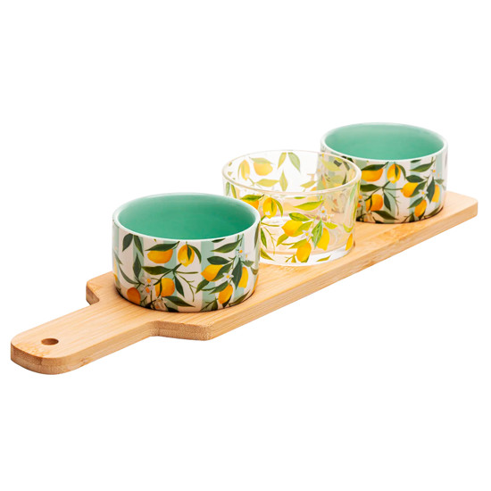 Imagem CONJUNTO SICILIANO 4 PEÇAS PARA SERVIR 10,5X40X6CM BAMBU - LYOR