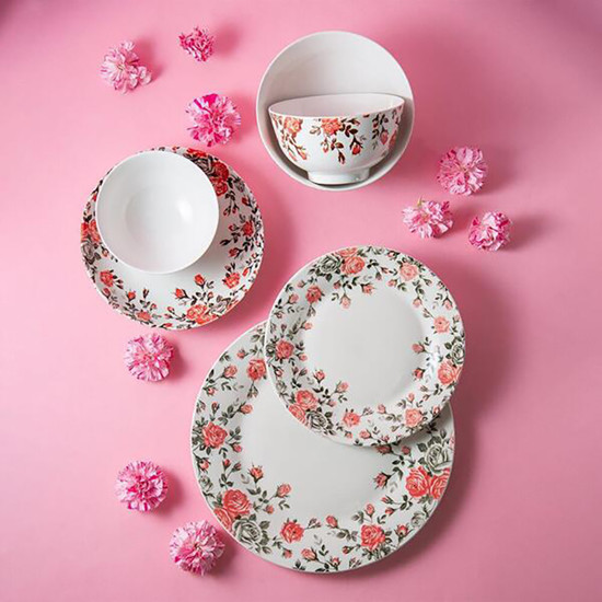 Imagem PRATO FUNDO DE PORCELANA PINK GARDEN COUPE 18CM- LYOR