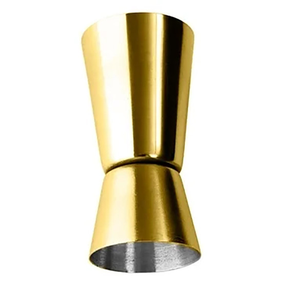 Imagem DOSADOR DE AÇO INOX DUPLO COR DOURADO 9CM - LYOR 