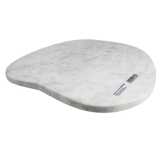 Imagem BANDEJA DECORATIVA EM MÁRMORE BRANCO E BASE EM MADEIRA 6X31X31 CM