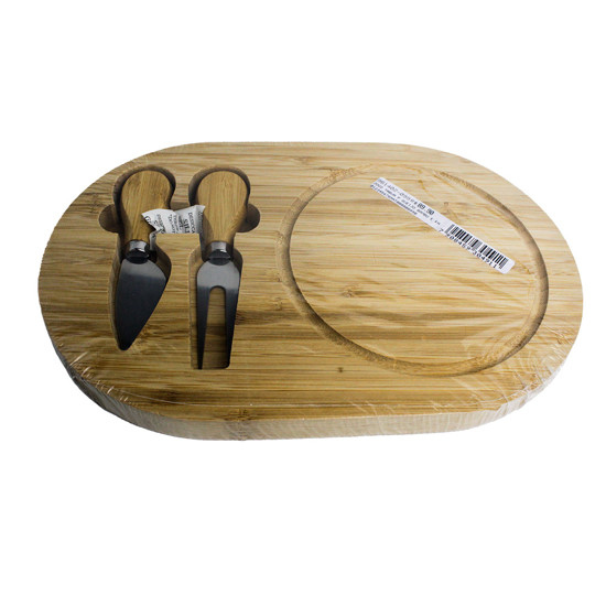 Imagem CONJUNTO 3 PEÇAS TÁBUA PARA QUEIJO EM BAMBU 28X18 CM