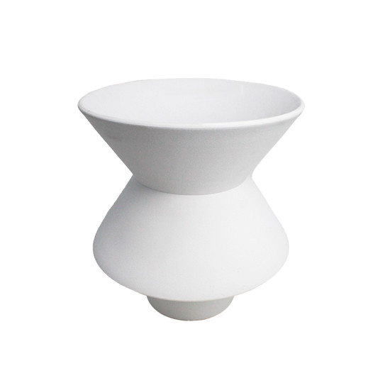 Imagem VASO DECORATIVO EM CERÂMICA BRANCA 23X19 CM - GRILLO 59322