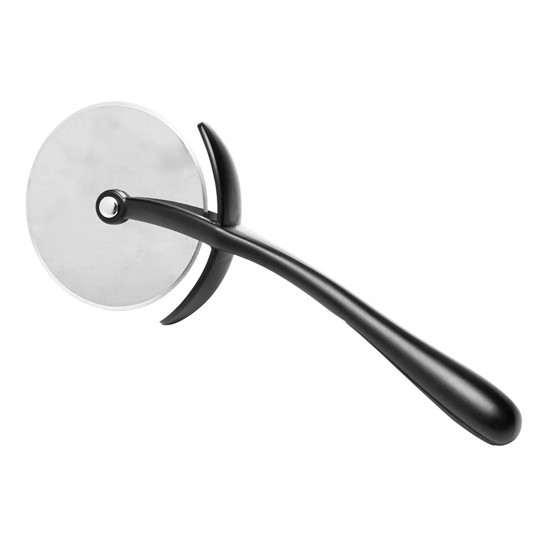 Imagem CORTADOR DE PIZZA COM CABO ANTIDERRAPANTE CHEF PRO 18,5CM PRETO LIGA DE ZINCO - WOLFF
