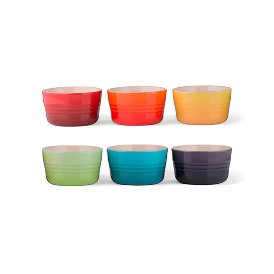 Imagem SET 6 MINI RAMEKINS 100ML GIFT COLLECTION EM CERÂMICA COLORIDA - LE CREUSET
