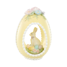 Imagem de OVO DE PÁSCOA AMARELO DECORATIVO DE RESINA 26,5X15X12CM - CROMUS - Cromus Embalagens Ind E Com Ltda