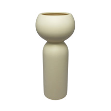 Imagem de VASO DECORATIVO ALONGADO DE CEÂMICA CREME FOSCO 34X13X13CM - CERÂMICA MAZZOTI - Ceramica Artistica Mazzotti Ltda