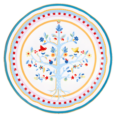 Imagem de SOUSPLAT OU PRATO PARA BOLO ÁRVORE DA VIDA DE PORCELANA 31CM - BACI MILANO - Bimbe Blc Ltda 