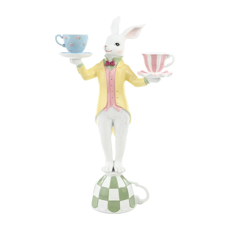 Imagem de COELHO DA PÁSCOA PORTA VELAS DECORATIVO DE RESINA 41X13X23CM - CROMUS - Cromus Embalagens Ind E Com Ltda