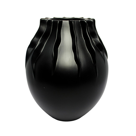 Imagem VASO PRETO DECORATIVO DE CERÂMICA 33X26X26CM - CERÂMICA MAZZOTTI