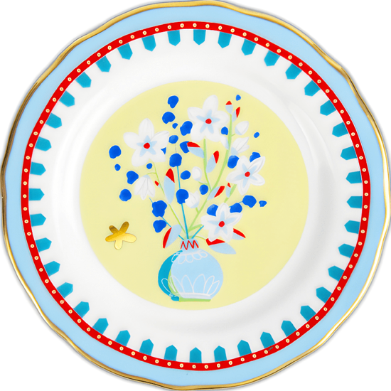 Imagem PRATO PARA PÃO VASO DE FLOR MAMMA MIA DE PORCELANA 16CM - BACI MILANO