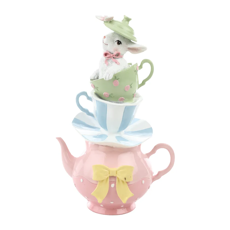 Imagem de COELHO TORRE RESINA DECORATIVO EM RESINA 26X13X16CM - CROMUS - Cromus Embalagens Ind E Com Ltda