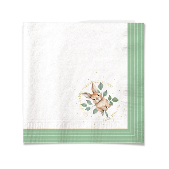 Imagem GUARDANAPOS DE PAPEL COELHO DA PÁSCOA 20 FOLHAS 32,5X32,5CM - CROMUS