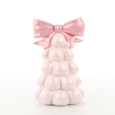 Imagem de TORRE DECORATIVA DE OVOS DE PÁSCOA DE RESINA ROSA COM LAÇO 26X10,5X11,5CM - CROMUS - Cromus Embalagens Ind E Com Ltda