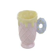 Imagem de CANECA ROSQUINHA 340ML COLORIDA DE CERÂMICA 10X15X10CM - TOKDACASA - Cromus Embalagens Ind E Com Ltda