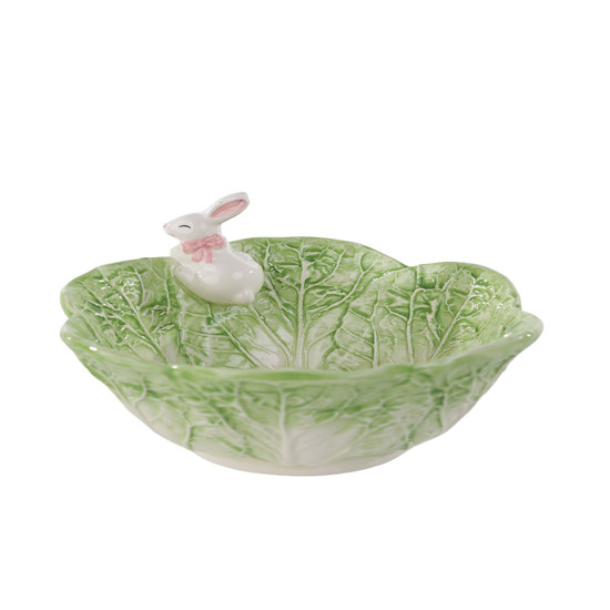 Imagem BOWL DE CERÂMICA VERDE E BRANCO 9X13,5X13,5CM - CROMUS