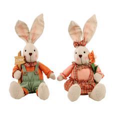 Imagem de COELHO/COELHA DA PÁSCOA DECORATIVO DE POLIÉSTER 35X18X12CM - CROMUS - Cromus Embalagens Ind E Com Ltda