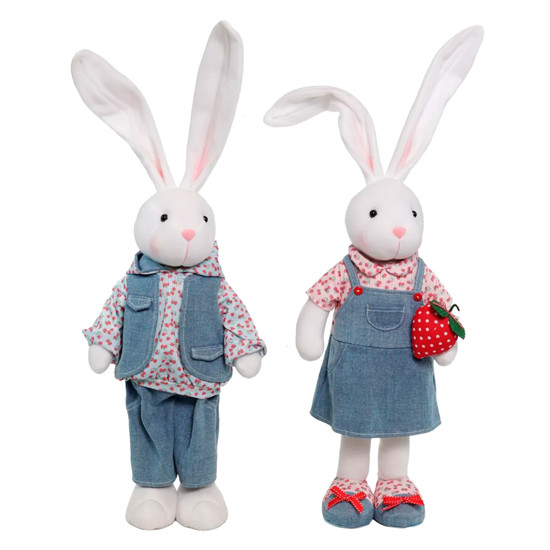 Imagem COELHO/COELHA DA PÁSCOA DECORATIVO DE POLIÉSTER 68X24X13CM - CROMUS