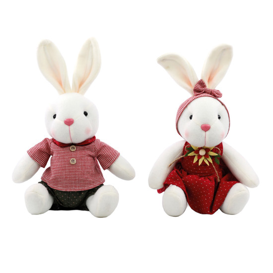 Imagem COELHO/COELHA DA PÁCOA DECORATIVO DE POLIÉSTER 32CM - CROMUS