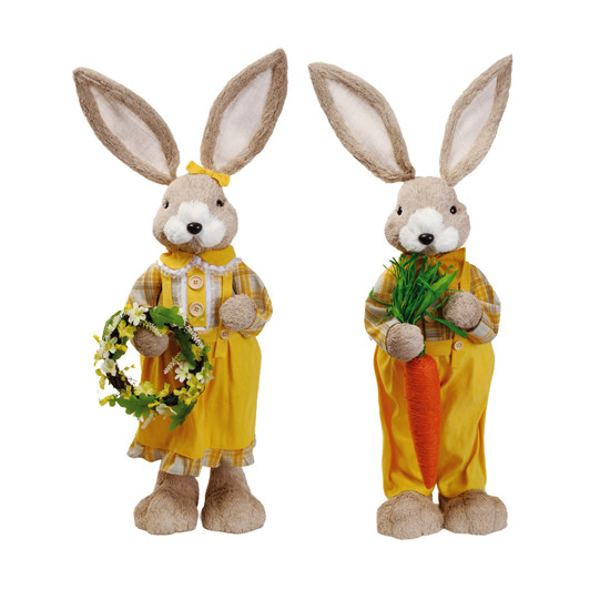 Imagem COELHO/COELHA DA PÁSCOA DECORATIVO EM ISOPOR 75X25X20CM - CROMUS