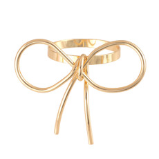 Imagem de ANEL PARA GUARDANAPO FORMATO LAÇO DOURADODE METAL 4 PÇS - TUUT - Yangzi Brasil Corporation S A 