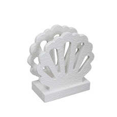 Imagem de PORTA-GUARDANAPO FORMATO CORAL BRANCO DE MADEIRA 15X15X7CM - ENTRECASA - Inverno Verao Comercio De Modas E Decoracao Eireli