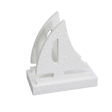 Imagem de PORTA-GUARDANAPO FORMATO BARCO A VELA BRANCO DE MADEIRA 15,5X14X7CM - ENTRECASA - Inverno Verao Comercio De Modas E Decoracao Eireli