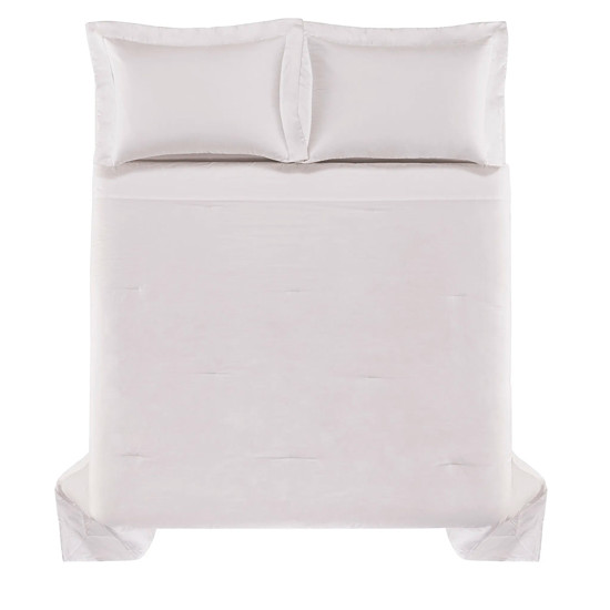 Imagem COLCHA COM PORTA TRAVESSEIROS SUPER KING ALGODÃO EGÍPCIO DIANNA BRANCO - TRUSSARDI