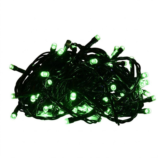 Imagem CORDAO 100 LEDS MACHO E FEMEA LUZ FIXA FIO VERDE 220V 10 METROS VERDE
