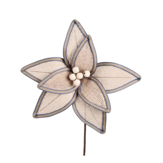 Imagem HASTE POINSETIA VELUDO D 28CM NUDE